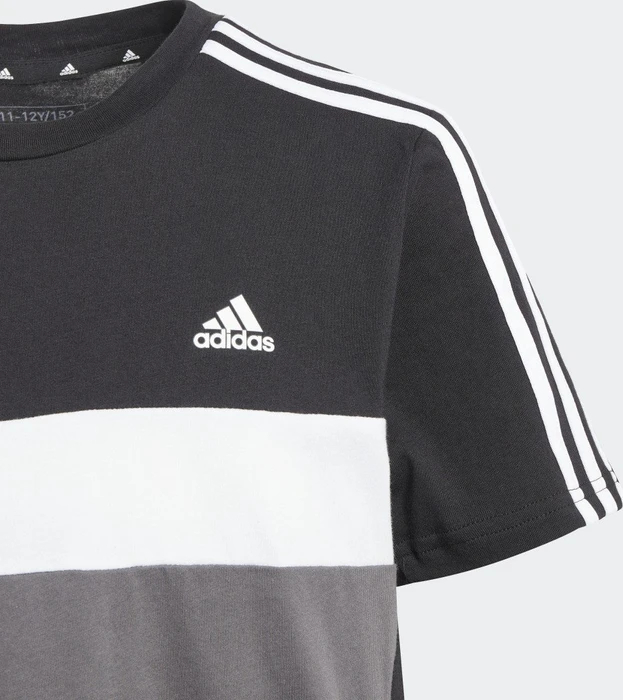 adidas Tiberio 3-Streifen Colorblock Cotton T-Shirt kurzarm black/grey five/white (Junior)
