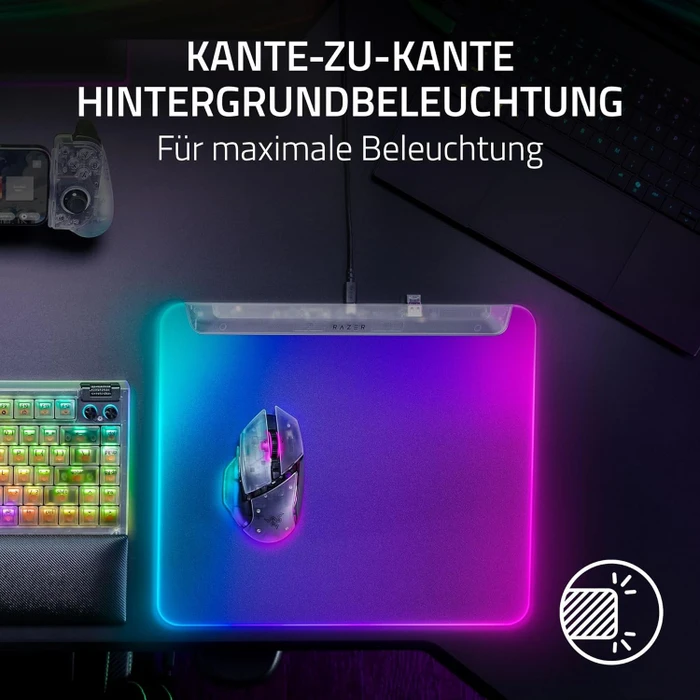 Razer Firefly V2 Pro - Fully Illuminated RGB Gaming Mouse Mat, Phantom White