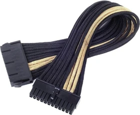 SilverStone PP07-MBBG, 24-Pin ATX Verlängerung 30cm, sleeved gold