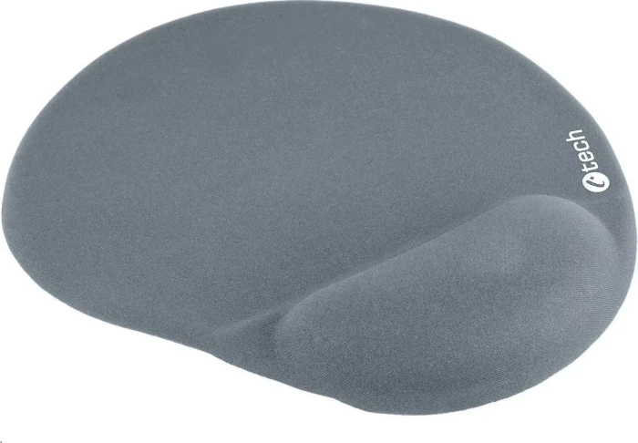 C-Tech MPG-03 Gel-Mauspad mit Handgelenkauflage, oval, 240x220mm, grau