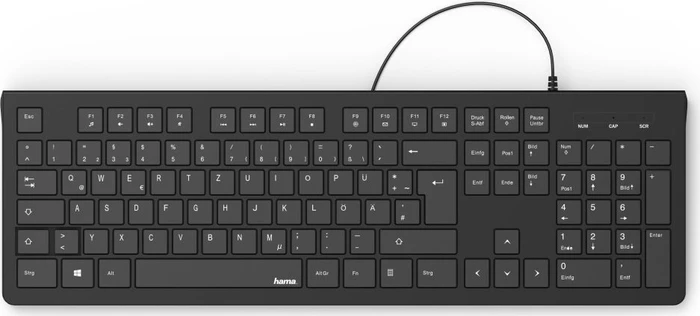 Hama KC-200 Basic Tastatur, schwarz, USB, DE