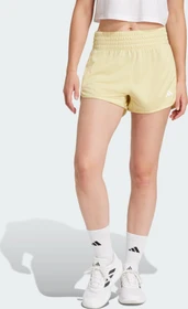 adidas Pacer Essentials Knit High-Rise Shorts powder yellow/white (Damen)