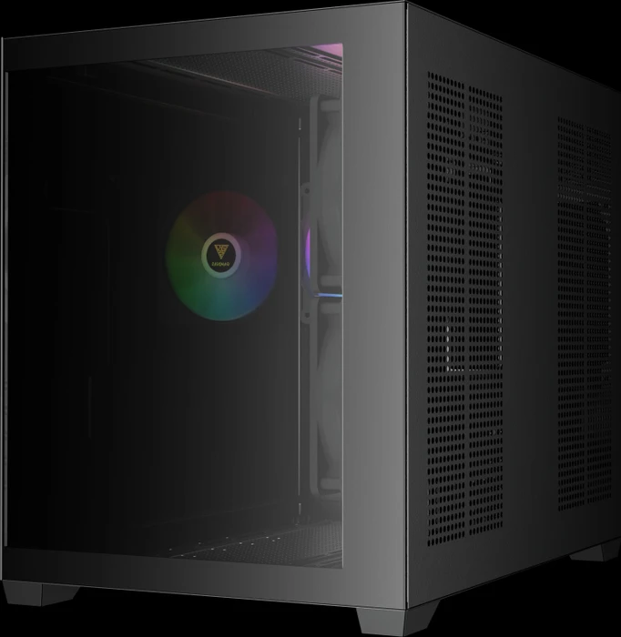 Gamdias AURA GC10M ARGB, schwarz, Glasfenster