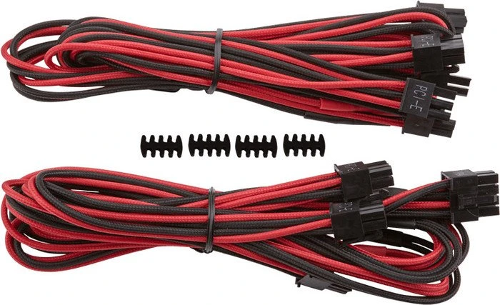 Corsair PSU Cable Type 4 - PCIe Cables with Dual Connectors - Gen3, rot/schwarz