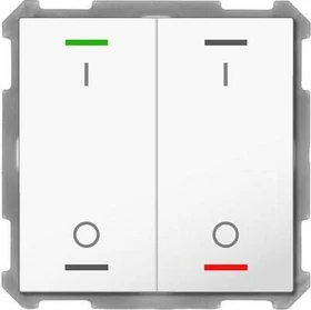 MDT Taster Light 63 2-fach studioweiß glänzend, Symbol I/O und Auf/Ab