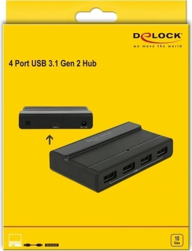 DeLOCK USB-Hub, 4x USB-A 3.1, USB-C 3.1 [Buchse]