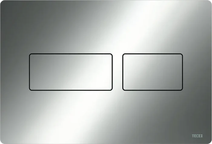 TECE TECEsolid WC-Betätigungsplatte für Zweimengentechnik 220x150x6mm chrom glänzend