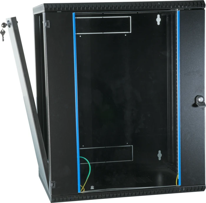 EFB Elektronik 19" Wandgehäuse 18HE, 1-teilig, fest, vormontiert, eigenbelüftet, Sicherheitsglastür, IP20, RAL 9005, 600mm tief