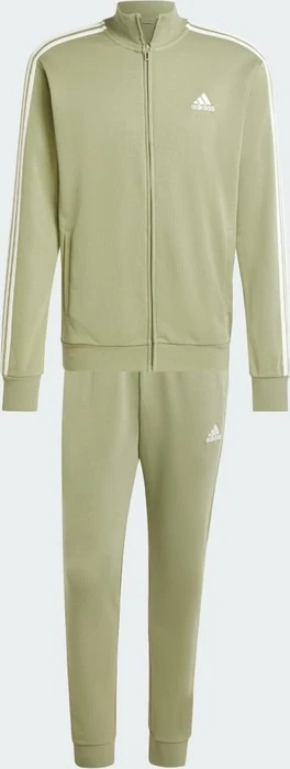 adidas Basic 3-Streifen French Terry Trainingsanzug tent green/off white (Herren)