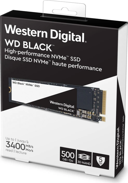Western Digital WD_BLACK NVMe SSD 2018 500GB, M.2 2280 / M-Key / PCIe 3.0 x4