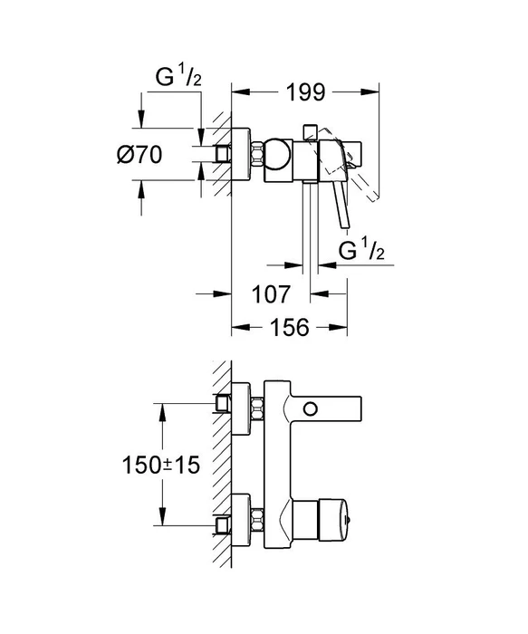 Grohe Concetto Einhand-Wannenarmatur 1/2" chrom