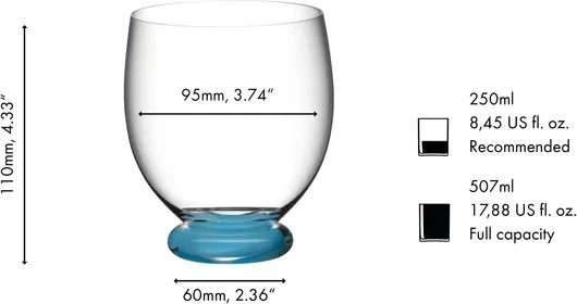 Riedel Fatto A Mano Trinkglas Tumbler Grande türkis