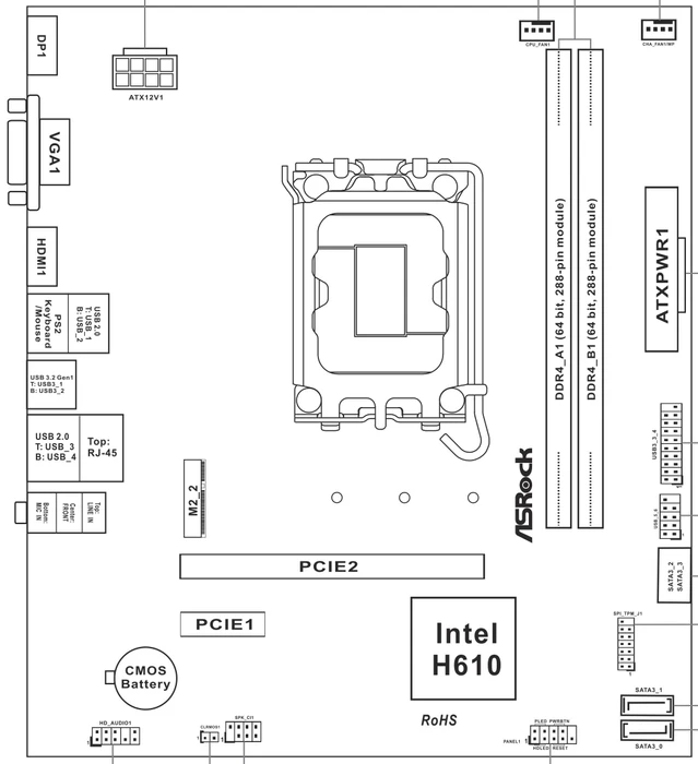 ASRock H610M-HDV/M.2 R2.0 (Intel 1700)