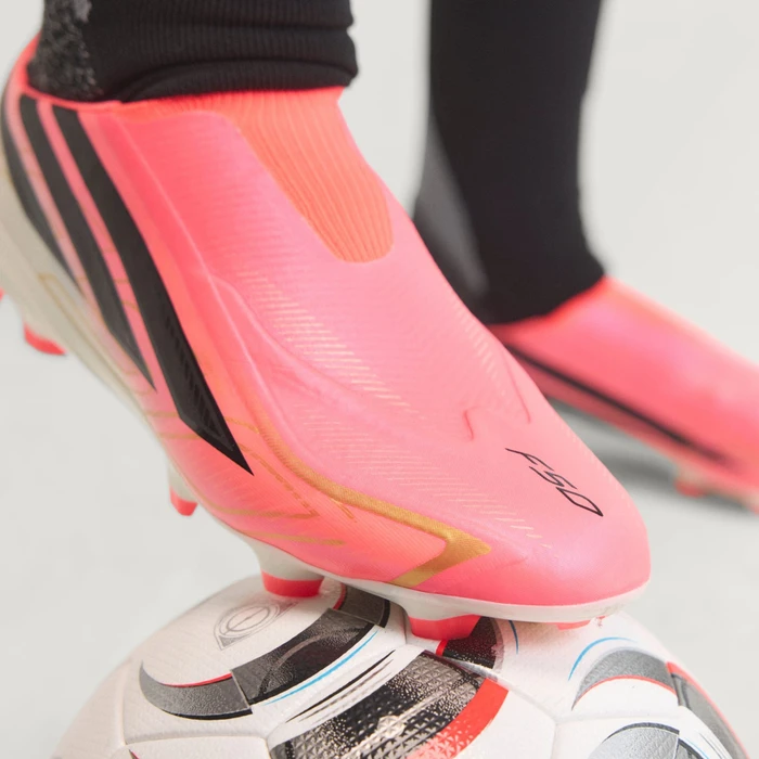 adidas F50 Hyperfast League Laceless FG solar turbo/core black/gold metallic