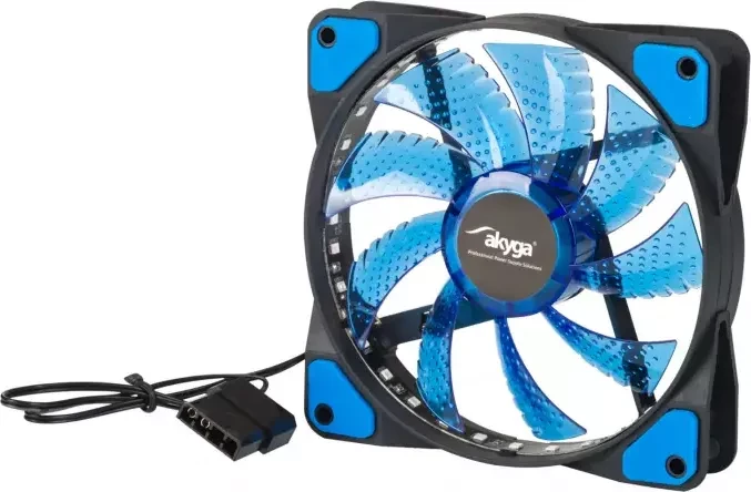 Akyga LED-Lüfter blau, 120mm