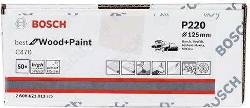 Bosch Professional C470 Best for Wood and Paint Schleifblatt K220, 125mm, 50 Stück