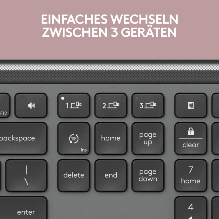 Logitech K950 Signature Slim, Graphite, Logi Bolt, USB/Bluetooth, DE