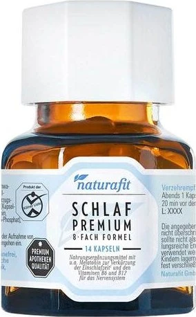 naturafit Schlaf Premium 8-fach Formel Kapseln, 14 Stück