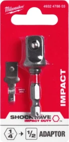 Milwaukee Shockwave Steckschlüssel-Adapter 55mm, 1/4" auf 1/2"