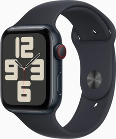 Apple Watch SE (2022) (GPS + Cellular) 44mm Mitternacht mit Sportarmband S/M Mitternacht