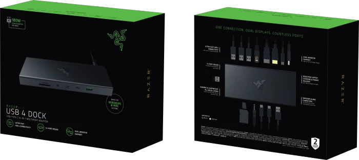 Razer USB 4 Dock, schwarz, EU, USB4 [Buchse]