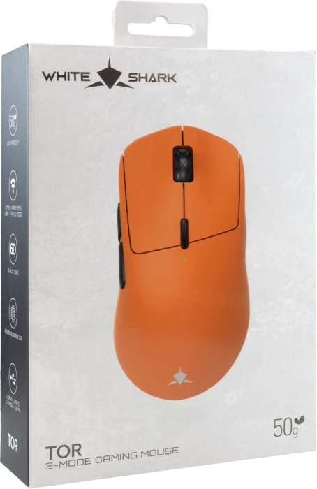 White Shark TOR Wireless Gaming Mouse, orange, USB/Bluetooth