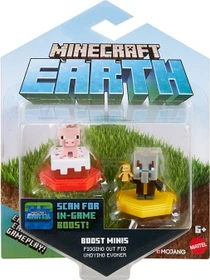 Mattel Minecraft - Earth Boost Pig With Cake / Undying Evoker