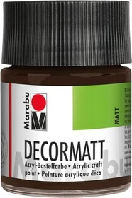 Marabu Decormatt Acryl Acrylfarbe, dunkelbraun, 50ml