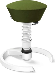 Aeris Swopper New Edition Bürohocker mit Gleitern, Feder Standard, Gestell Alu weiß, Bezug Wollmischung Select grün