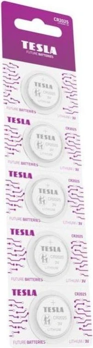 Tesla Batteries CR2025, 5er-Pack