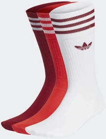 adidas Crew Socken white/collegiate burgundy/red, 3 Paare