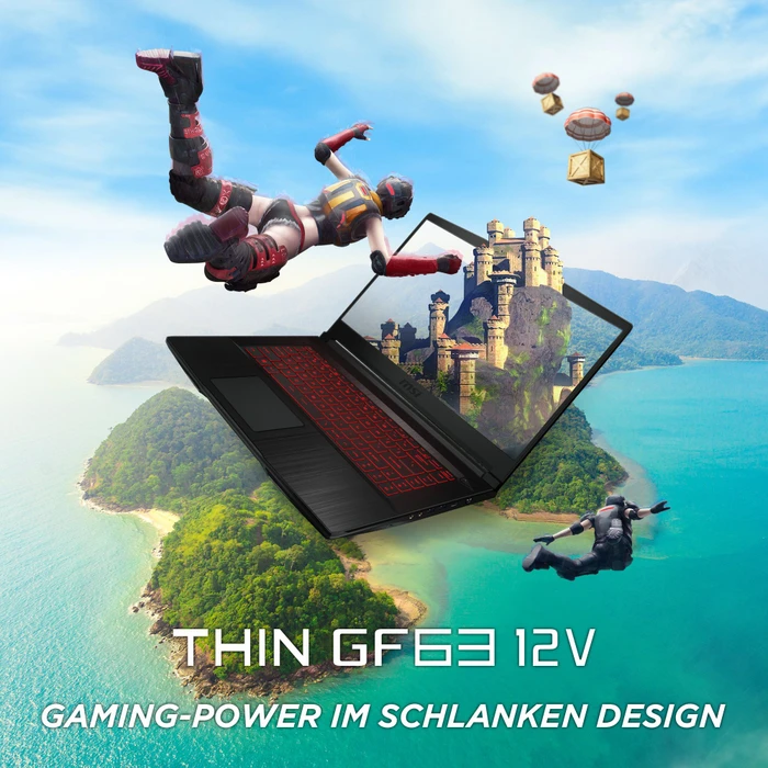 MSI GF63 Thin 12VE-087, Core i5-12450H, 16GB RAM, 512GB SSD, GeForce RTX 4050, DE