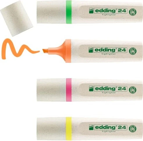 EDDING 24/4S - Textmarker, umweltfreundlich, 4 Farben