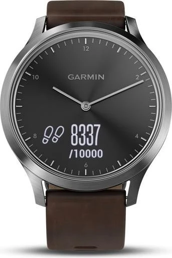 Garmin vivomove HR Premium Aktivitäts-Tracker silber/braun