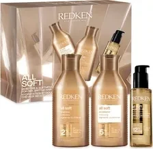 Redken All Soft Shampoo 300ml + Conditioner 300ml + Haaröl 100ml Geschenkset