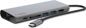 Belkin USB-C Multimedia Hub, USB-Hub, RJ-45, USB-C 3.0 [Stecker]