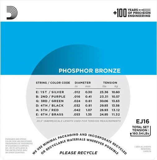D'Addario Phosphor Bronze Light 3-Pack