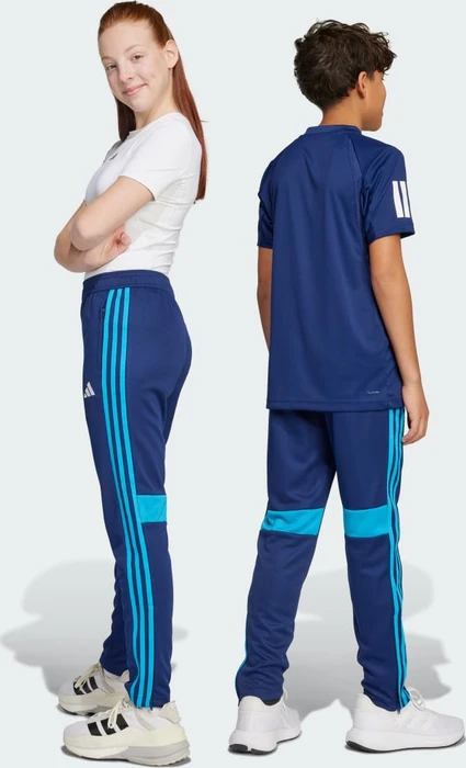 adidas Tiro 25 Essentials Trainingshose lang dark blue/shock cyan/white (Junior)