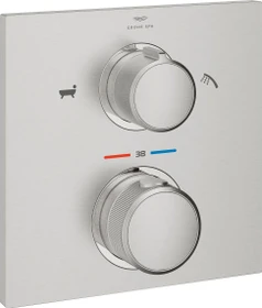 Grohe Allure Thermostat-Wannenbatterie mit integrierter 2-Wege-Umstellung supersteel