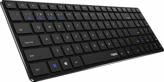 Rapoo Multi-mode Wireless Keyboard E9100M, schwarz, USB/Bluetooth, DE