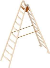 Layher Topic 1053 Holz 2-tlg. Stehleiter, 2x 10 Stufen