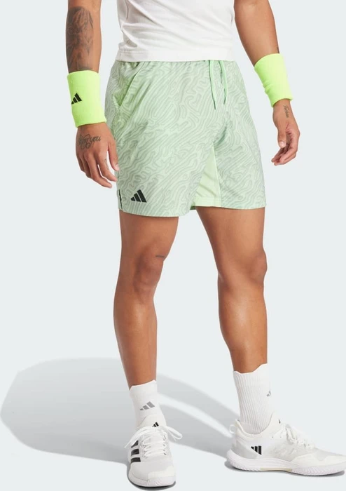 adidas Tennis Heat.RDY Pro Printed Ergo 7-Inch Tennis Hose kurz semi green spark/silver green (Herren)