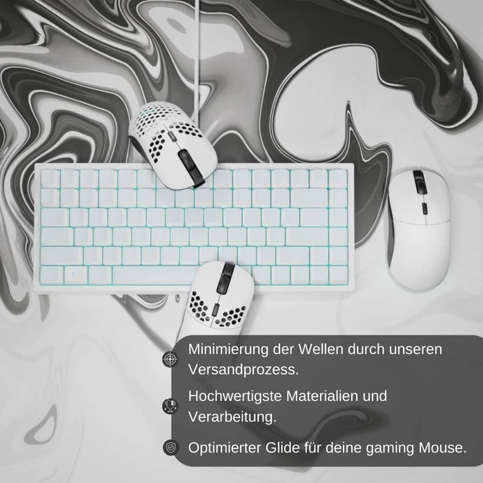 Nyfter Nyfpad RGB Liquid XXL Premium Gaming Mousepad, 900x500mm, Design schwarz/weiß