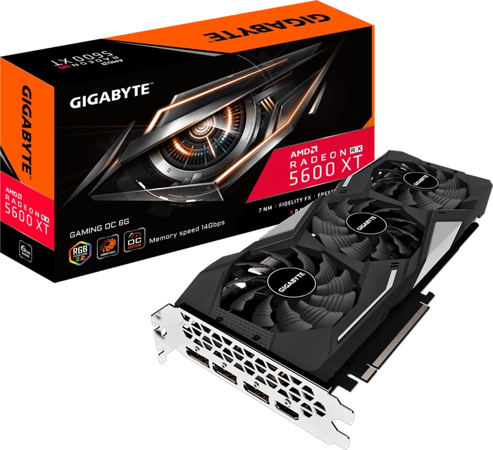 GIGABYTE Radeon RX 5600 XT Gaming OC 6G (Rev. 2.0), 6GB GDDR6, HDMI, 3x DP