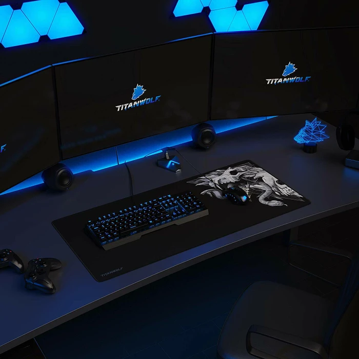 Titanwolf Wolf Skull XXL Speed Gaming-Mauspad, schwarz