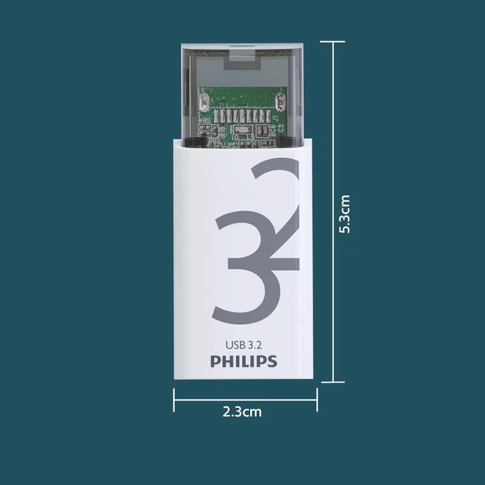 Philips Flash Drive Click Edition 32GB weiß/grau, USB-C, USB 3.2 Gen 1×1