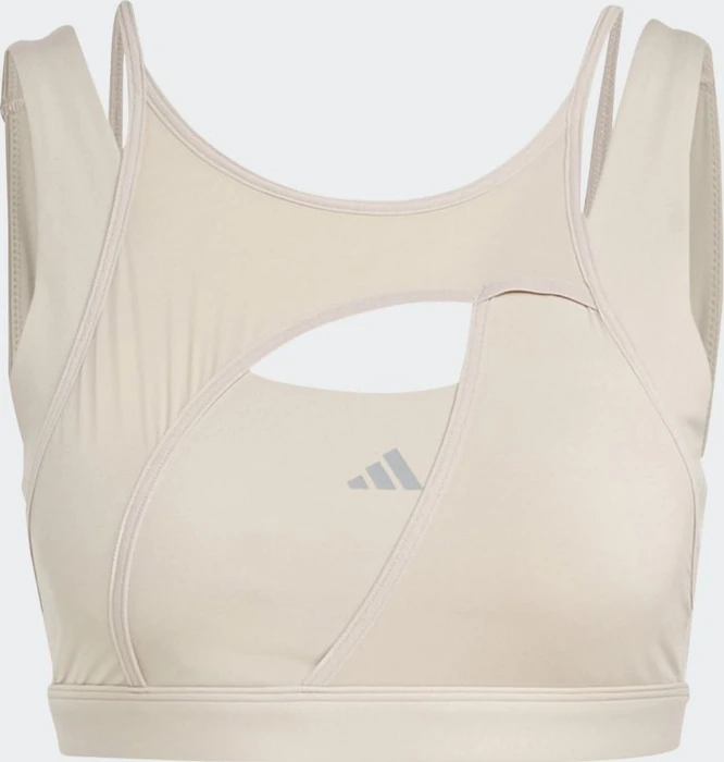 adidas Powerimpact Luxe Medium-Support Sport-BH wonder taupe/blue fusion metallic (Damen)