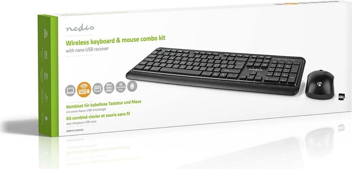 Nedis Tastatur und Maus Set, Wireless, USB, ND