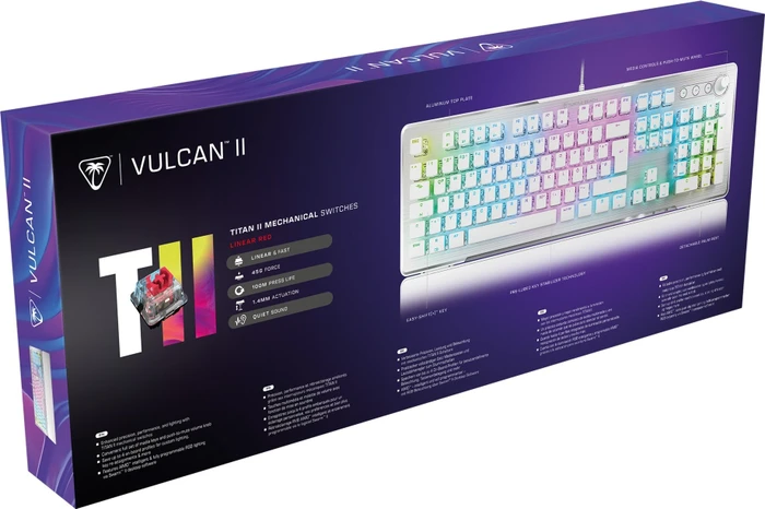 Turtle Beach Vulcan II, weiß, LEDs RGB, TITAN II RED, USB, DE