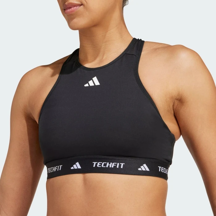 adidas TECHFIT Medium-Support High-Neck Sport-BH black (Damen)